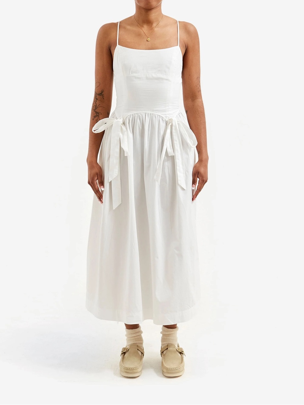 Damson Madder Penelope White Apron Dress